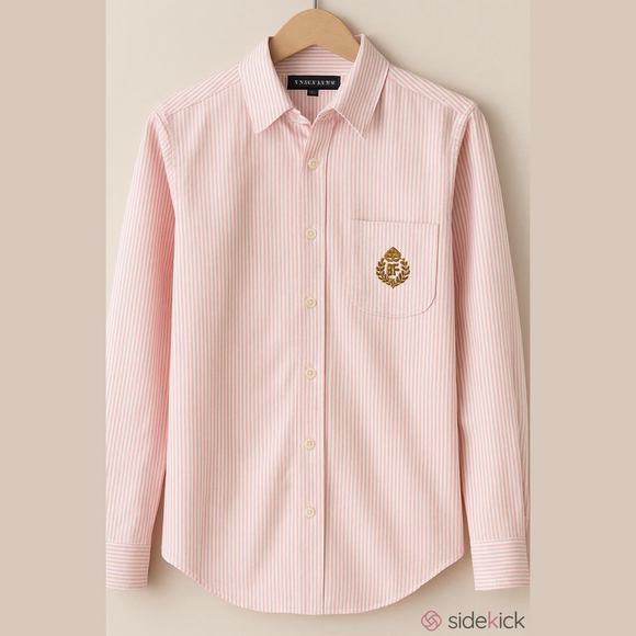Ralph Lauren Tops - ViNT. Ralph Lauren pink white pin stripe crest on pocket button down blouse 8P.